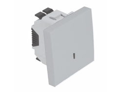 Перекрестный переключатель с подсветкой, алюминий, 2 модуля, Efapel Quadro 45