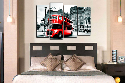 Модульная картина "Лондонский автобус"