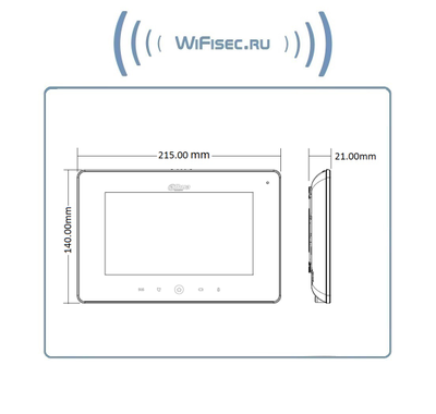 DaHua DHI-VTH5221D/DW Ip видеомонитор 7" WiFi/LAN с сенсорным экраном, для систем видеонаблюдения и видеодомофонии. Имеет встроенный видеорегистратор.