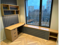 Подоконник - Ясень и мдф, saicos 3418 (RAL 7046)