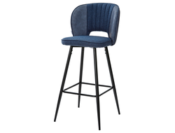 Барный стул HADES TRF-06 полночный синий, ткань/ RU-03 синяя сталь, PU М-City
