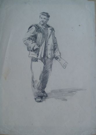 Бурак А.Ф. Рисунок 1950-е гг. Бумага, карандаш 29Х20,5 (502)