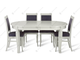 Стол Рим-П серый шелк+4 стула Венеция-П картье чаркоал / серый шелк