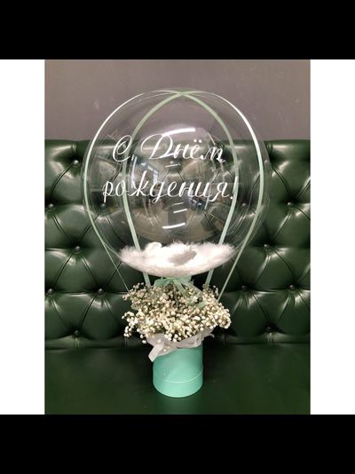 Баблс с шляпной коробкой бело-голубой