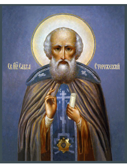 Савва Сторожевский, Святой Преподобный. Рукописная икона.