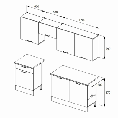 Кухня "Паола" 2.4 м дуб вотан (МР)