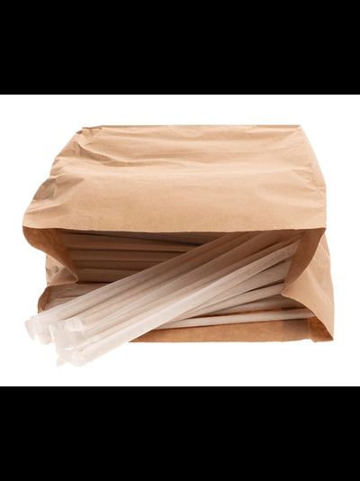 Трубочка для напитков бумажная 8 мм (инд. уп. крафт, 50 шт), 230мм