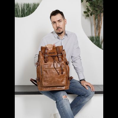 Кожаный рюкзак Volturno cognac/brown (арт. 3004-03)