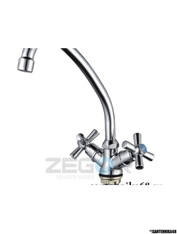 Смеситель для кухни двухвентильный высокий излив Zegor DFR4 (T41-TZH) A722