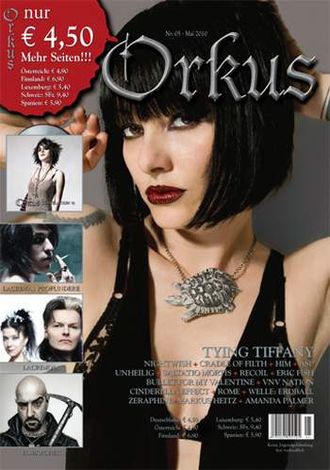 Orkus Magazine May 2010 Tying Tiffany, Lacrimosa Cover, Gothic Rock, Немецкие журналы, Intpressshop