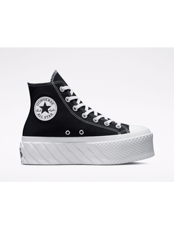 Черные кеды Converse All Star Lift 2X Platform высокие на платформе A03394C
