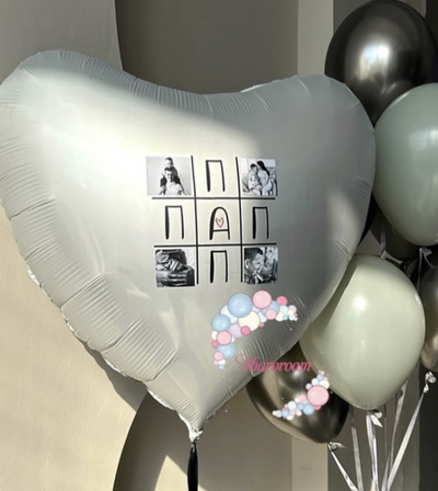 Сердце 91см с фото и надписью