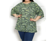 Женская футболка больших размеров из хлопка арт. 1626127-91 (цвет олива) Размеры 66-76