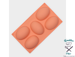 Форма силиконовая для выпечки Доляна «Яйцо», 30×17,5 см, 5 ячеек (10×7×3,5 см), цвет МИКС