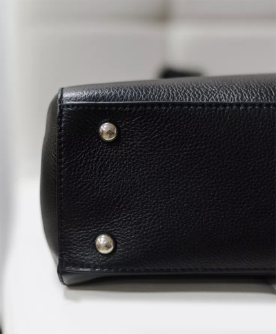 (АРТИКУЛ: 9629/03) СУМКА ЖЕНСКАЯ СРЕДНЕГО РАЗМЕРА, НАТУРАЛЬНАЯ КОЖА, ЧЕРНАЯ, С ПЛЕЧЕВЫМ РЕМНЕМ