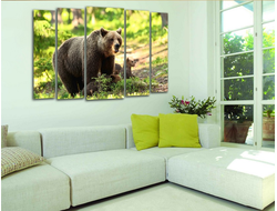 Модульная картина "Бурые мишки"