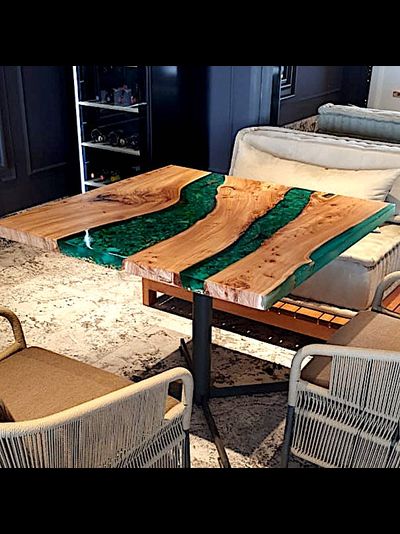 стол река, стол со смолой, стол с рекой, стол из эпоксидной смолы, стол для ресторана, стол для кафе