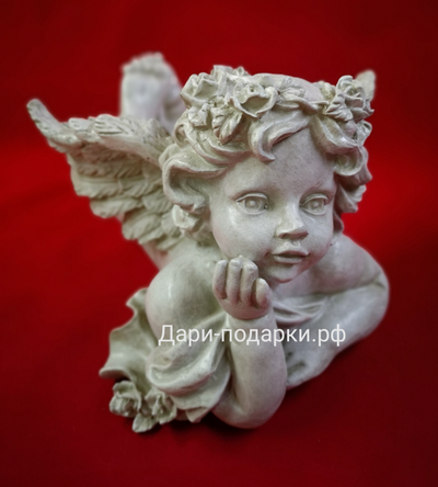 Ангел с белыми розами 31*22см   0,9кг   полистоун Россия  1953/012774*