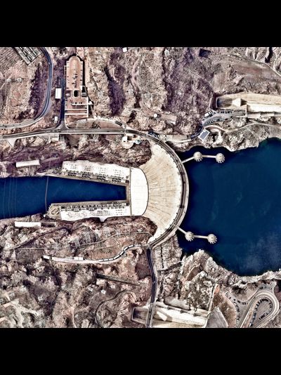 Картина обогреватель, спутниковое фото плотины Гувера-2