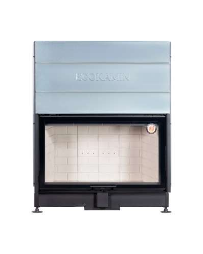 Каминная топка Вега  1200 Р/РВ белый/черный шамот принтинг подовое горение, Экокамин (Россия)