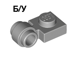 ! Б/У - Plate, Modified 1 x 1 with Light Attachment - Thick Ring, Light Bluish Gray (4081b 4211477 4632575 6281998) - Б/У
