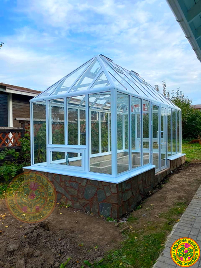 Базовая комплектация теплицы из стекла и алюминия ПЛИМУТ XS 5000 х 2500 мм