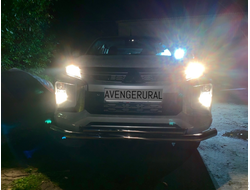 Защита переднего бампера двойная 76+60 мм, нерж. сталь, на Mitsubishi L200 2019+ от AvengerUral.ru