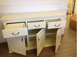 Комод Бьерт 1-10 из массива сосны три ящика и дверки 141 х 43 х 96см