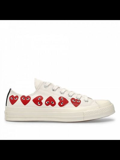 Кеды Converse Play Comme Des Garcons Chuck 70 Multi Heart Белые низкие женские 162975C