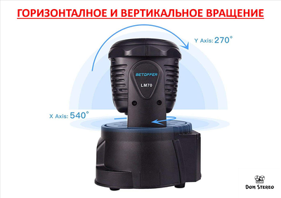 светомузыка для домашних дискотек, варианты вращения прибора Big Dipper LM70S