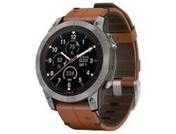 Garmin Fenix 7 Pro 47mm Solar Sapphire Titanium with Chestnut Leather Band (010-02777-30)