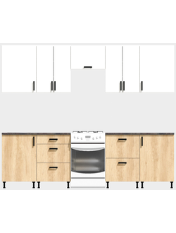 Кухня Эконом 2,4 метра (1200х1200) Цвет: Белый/Дуб Сонома