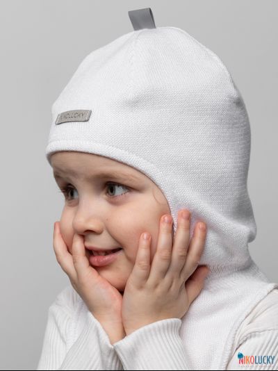 Шапка-шлем 23301-01 х/б подклад, белый 48-50