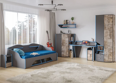 Индиго Полка 10.111 (Темно - серый, Голубой)