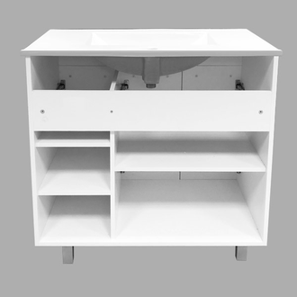 Тумба-умывальник "Модена М-90" белая матовая с раковиной QUADRO 90