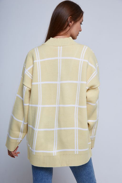 Кардиган женский лимонный