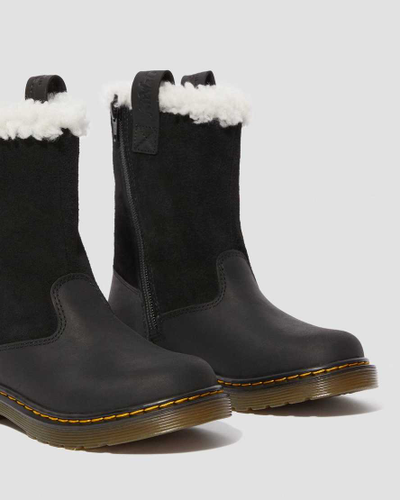 ЗИМНИЕ БОТИНКИ DR. MARTENS JUNIOR JUNEY FAUX черные мужские