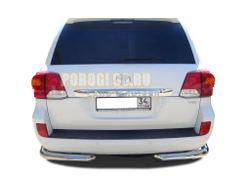 Защита заднего бампера угловая d76 для Toyota Land Cruiser 200 2007-2012
