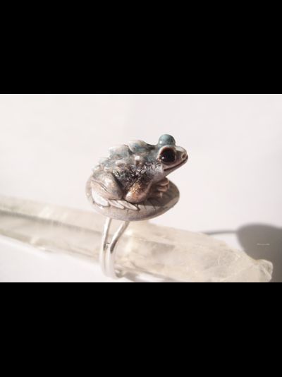 "Каменная Драконья Лягушка", кольцо в стиле фэнтези