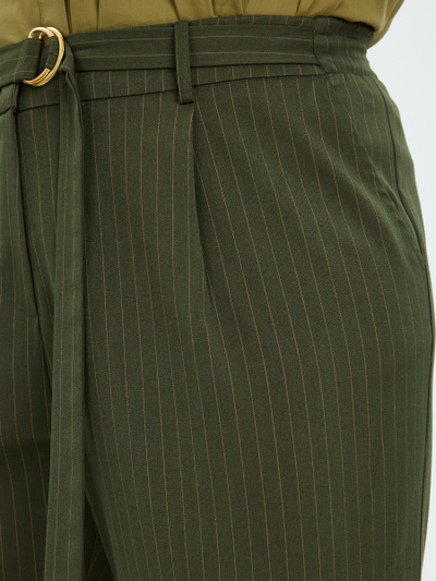 Брюки-карго хаки в полоску