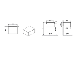 Модуль подвесной, Vitra Stand, 60 см, темный вяз, 66694