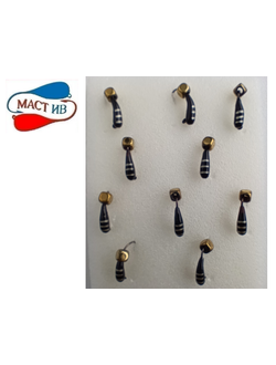 Мормышка вольфр. МАСТИВ БАНАН 2,5 чёрный, кубик, 0,5гр. (золото) арт: 590