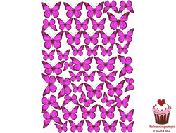 Вафельная картинка Бабочки Розовые