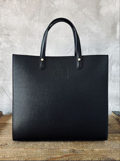 Женская черная форматная сумка из натуральной кожи «сафьяно», Vera Pelle  Арт.021501