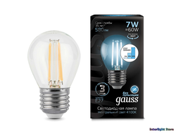 Gauss LED Filament Globe P60 Step Dimmable 7w 840 E27