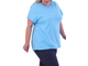 Женская удлиненная футболка  БОЛЬШОГО РАЗМЕРА Арт. 13473-1798 (цвет голубой) Размеры 66-80