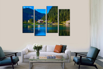 Модульная картина "Отдых у реки"