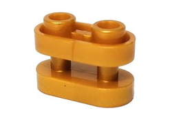 Brick, Round 1 x 2 with Hollow Studs and Open Center with Bars, Pearl Gold (77808 / 6370621)