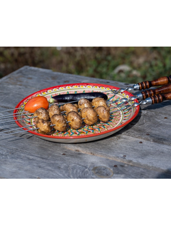 Шампур Стандарт для грибов и овощей с деревянной ручкой 45см