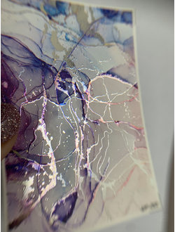 Слайдеры фольгированная акварель Alcohol Ink NF-001 SILVER